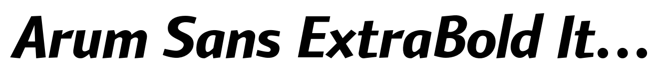 Arum Sans ExtraBold Italic